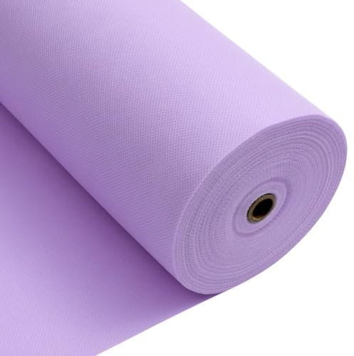 Longing Home Rouleau de Nappe jetable en intissé Imitation Tissu au mètre, idéal pour Un Anniversaire, Une fête, décoration (Violet Clair, 1 × 25 m)