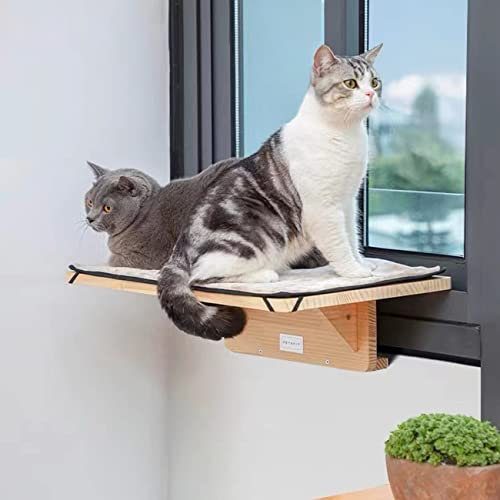 Hölzerne Katzenhängematte Fensterbank Katzenstreu Sonnenbaden Abnehmbare Katzensprungplattform Katzenbedarf