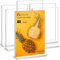 JIMITOP Support de panneau en acrylique de format A4, affichage double face transparent pour menu de mariage, décoration de fête, cadre photo (6 PCS)