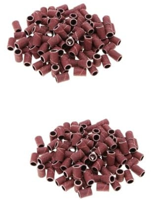 minkissy 200 Pcs Manicure Tools Professional Faux Nails Nail Drill Bits Sanding Ring Diamond Drill Bit Professional Nail File Sanding Band Sleeves Sand Nail Major Grinding Head Gel Gravel