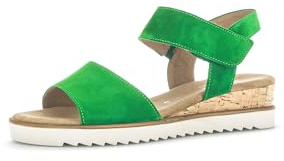 Gabor Damen Keilsandalen, Frauen Sandalen,Moderate Mehrweite (G),Wedge-Heel,bequem,flach,Sommerschuhe,Verde (Kork/Creme),38.5 EU / 5.5 UK