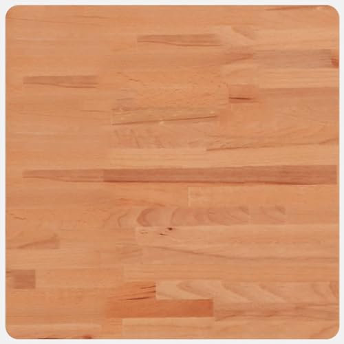 vidaXL Tischplatte, Quadratisch Holzplatte mit 4 abgerundeten Ecken, Holztischplatte Ersatzplatte für Couchtisch, Massivholztischplatte Platte, 50x50x2,5 cm Massivholz Buche