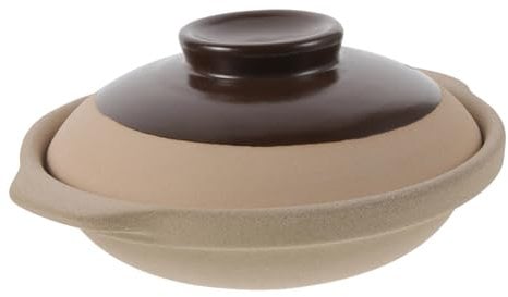 ABOOFAN 1pc Vintage Earthen Casserole Ceramic Cooking Pot Stew Pot Ceramic Cookware Non Stick Cooking Utensils Ceramic Casserole with Lid Clay Pots Ceramic Kitchenware With Cover