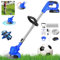 DayPlus Schnurloser Strimmer Rasentrimmer, 24V, Leichtgewicht mit 1500mAh Li-Ion Akku und Ladegerät, Rasenkantenschneider zum Trimmen von Gras und Unkraut mit 10×Metallklingen und 2×Kreissägeblättern