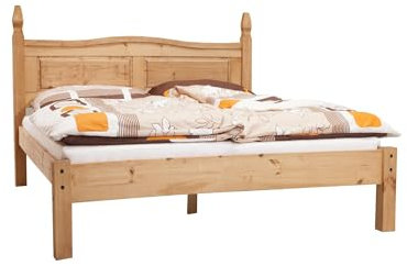 Dynamic24 Doppelbett 180 x 200cm Kiefer massiv Ehebett Bett Bettgestell Holzbett