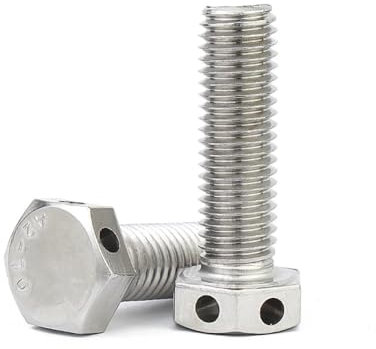 AYYSSM Bullone Esagonale Esterno in Acciaio Inossidabile 304 con Foro sulla Testa/Vite con Foro di Sicurezza M6-M16(5pcs M6x20)