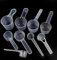 9PCS Plastic Measuring Spoon 5g, 7.5g, 10g, 15g, 20g, 25g, 30g, 35g, 50g with Scale Transparent Spoon Liquid Measuring Cup Spoon Protein Powder Scoop for Washing, Coffee, Milk (Transparent)