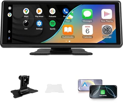 Auto-Display kompatibel mit CarPlayy und Android Auto, Wireless Connect Radio, tragbares Android Carplayy 10.26-Zoll-IPS-Touchscreen 1080P, Googlee und Siri Assistant (10.26 inch)