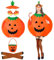 Halloween Kostüm Kürbis, 6 PCS Halloween Kostüm Damen Kürbis lustige Kürbis Kostüm Erwachsene Mit Kürbishut, Candy Bag und Gläser Kürbis Cosplay Party Kleidung, Karnevals-Kostüme für Erwachsene