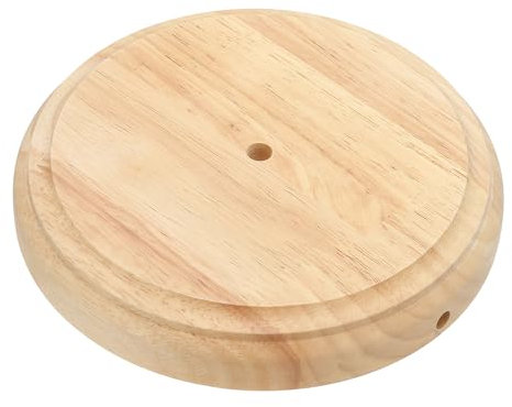 PATIKIL 8 x 1.3 Wooden Lamp Base, Round Solid Wooden Base Wood Desk Lamp Display Stand Replacement for Bedroom Bedside Table Lamps DIY