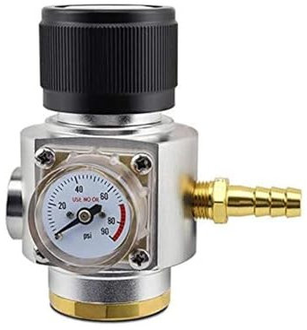 RLVYTA Heimbrausystem Mini-Gasregler, Soda-Fass-Regler, CO2-Fass-Ladegerät 0–90 PSI für Soda-Maker, Sprudelwasser, Bier, Soda-Flasche, Tr21.4 Heimbrau-Sets(TR21.4)