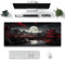 Japanische Schreibtischunterlage, Riverside Vollmond-Schreibtischunterlage, Schwarz/Rot, großes Mauspad, Gaming-Mauspad, erweitertes XXL-Tastatur-Pad, 80 x 39,9 cm, Laptop, Computer, Maus, Tastatur,