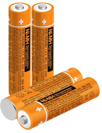 QWSHAN HHR-55AAABU AAA 1,2 V Akku für Panasonic schnurlose Telefone DECT 6.0, 550 mAh, wiederaufladbar, NI-MH, 4 Stück