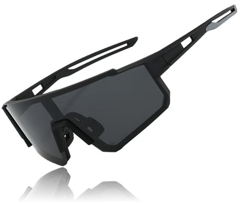 Fahrradbrille Schnelle brille für Herren Damen Polarisiert Radsportbrillen UV400 Schutzbrille für Outdooraktivitäten Wie Radfahren Ski Fischen Laufen Rave(Schwarz)