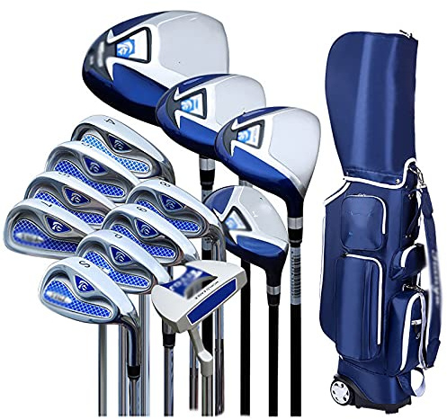 IYUESQ Golfgeschenk, 13-teiliges Komplettset für Herren, Golfschlägerset, Standard-Golfballtasche und Rechtshänder-Golfschläger, komplettes Anfängerset, Carbonschaft