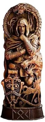 TTZGMTRC Nordische Mythologie Harz Statue, Wikinger dekorative Statue, Thor Odin Loki Freya, für Haus und Geschenke, geeignet für Weinschrank und Bibliothek, Altar der Anbetung,C