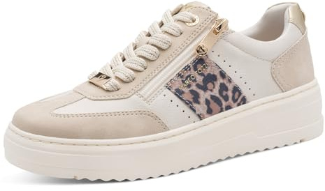 Marco Tozzi Damen Sneaker weiches Feel Me Wechselfußbett weiches Innenfutter Modern, beige (Cream Comb), 38 EU
