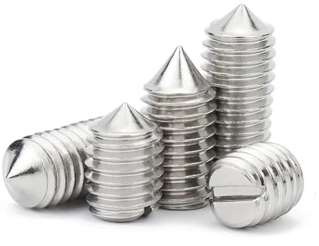 TULDYS 10 Stück M1.2 M1.4 M1.6 M2 M2.5 M3 M4 M5 M6 GB71 304 Edelstahl Schlitzkopf Konisches Ende Madenschraube ohne Kopf DIN553(1.4mm,10pcs M3)