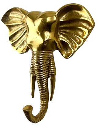 Alfie Francis 24.5cm x 24cm Metal Elephant Head Wall Hanging Sculpture Decoration Ornament 3D Art
