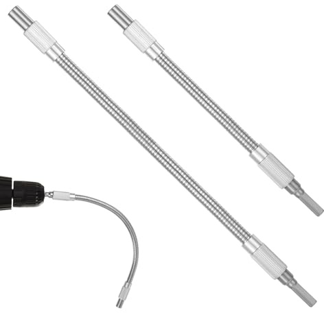 LIQWEI 2 Stück Flexibel Welle, Flexibler Bithalter Verlängerung für Bohrmaschine und Schraubendreher Bohrerverlaengerung Schaft Bit 1/4 Hex-Shank für Elektrowerkzeuge in Engen Räumen