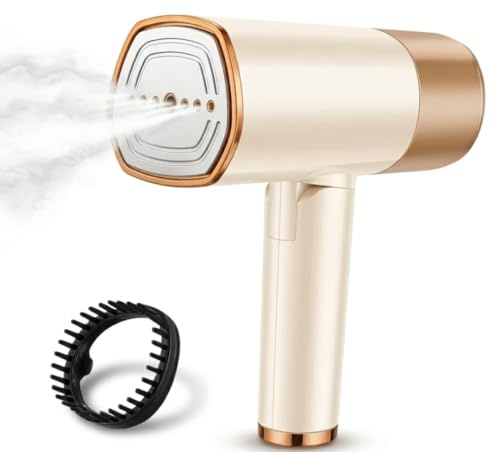 Défroisseur Vapeur 1500W chauffe en 15s, Steamer anti-pli puissant, Fer à repasser portable, pliable pour voyage, Réservoir 168ml, Défroisseur vertical & horizontal.