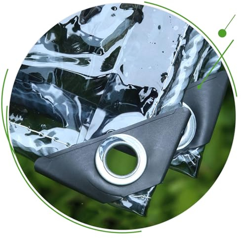 Lona De PVC Transparente Impermeable De Alta Resistencia,1/2/3/4/5/6/7m Lona De Vinilo Transparente,Lona De Lluvia para Patio Jardín,Lona Protectora De Plástico,204 Tamaños,LxH-2.5x2.7m/8.2x8.9ft