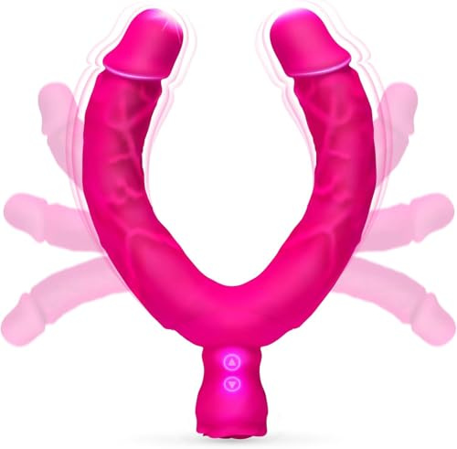 Double Gode Vibro-masseur Sex Toys pour Femme Homme et Lesbiennes, Double Pénétration Stimulation Gode Anal et Vagin, Vibromasseurs Feminin Vibromasseur Sex Toýs Femme Couple, Double Penetrateur Coup