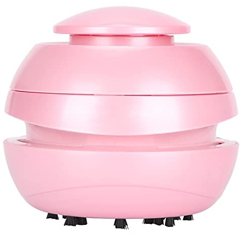 Pilipane Tischstaubsauger, tragbar, Mini-Tisch-Staubsauger für Zuhause, Büro, Auto, Rosa, Leichter Kunststoff, 2 AA-Batterien Nicht im Lieferumfang enthalten