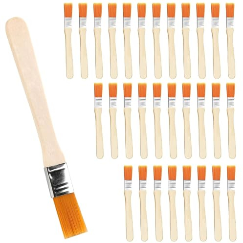 30 Pcs 1/2 Inch Paint Brush Set, Small Paint Brushes & Glue Brushes with Wooden Handle Nylon Bristles, Touch Up Paint Brush for Walls, Furniture, Crafts, Cabinets, Trim & DIY Decorating