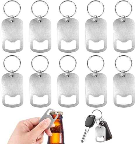 10 Piezas Abridores De Botellas Llavero | Abrebotellas Llavero de Acero Inoxidable, para Latas De Cerveza, Cocina, Bar, Restaurante, Regalo Ideal Para Invitados
