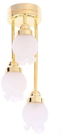 AZIDWERYQ Dollhouse Lights, Realistic 1:12 Miniature LED Dollhouse Lighting Battery Operated Lily of the Valley Hanging Ceiling Lamp for DIY, Pretend Play, Dolls House Decor Lighting
