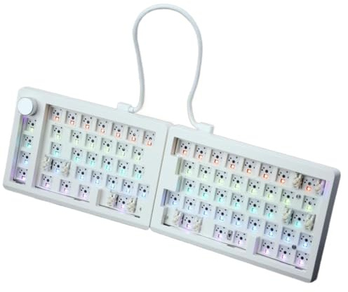DhnvGCSge GMK70 VIA Qmk Separate Gaming Mechanical Keyboard Kit Wired Wireless Hot Swappable Gasket Customized Split