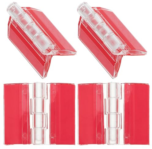 Ciieeo Acrylic Hinges 4Pcs 1.4X1 Inch Self Adhesive Sturdy Plastic Hinges for DIY Aquarium Lid and Cabinet Accessories