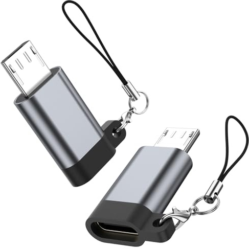 【2 Stück Adapter USB C auf Micro USB, USB C Buchse auf Micro USB Stecker Micro auf Typ C Adapter Kompatibel mit Samsung J6/J5/J4/J3/S7/S7 Edge/S6,Huawei Y7/Y6/P Smart/P8 Lite (Grau)