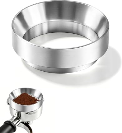 Ouxonix 51mm Magnetic Dosing Funnel for Espresso Portafilter | Aluminium Alloy Coffee Dosing Ring with Strong Magnet, Anti-Spill Grinder Funnel for Barista Home Cafe Use, Silver