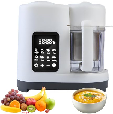 Robot de cocina para bebé, 300 ml, 300 W, cocina batidora para bebés, cocción al vapor (blanco)