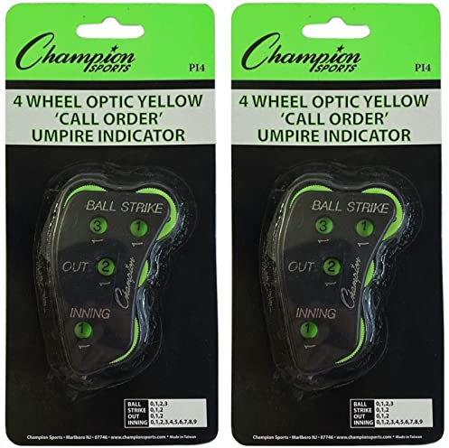 Champion 4-Wheel Baseball Softball Umpire Indicator Count Clicker (2-Pack)