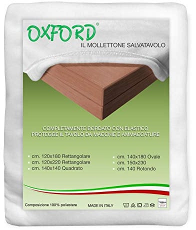 Tischschoner, Oxford, Tischdeckenschutz, Weiß, 120 x 220 cm