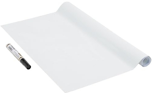 Venilia Whiteboard Folie inkl Marker | Tafelfolie + Stift | Kühlschrank Tafel Weiss | 45cm x 1,5m, Stärke 150μ | Multifunktionstafel-Folie, Weißwandtafel, Küchenfolie | ohne Phthalate | Made in EU