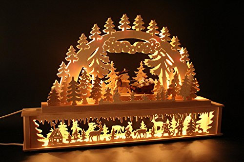 SchwibboLa Original Erzgebirgischer Schwibbogen mit Erhöhung Lichterbogen XXL Verschieden Größen FREIE Auswahl (Motiv21: 72x45cm (BxH))