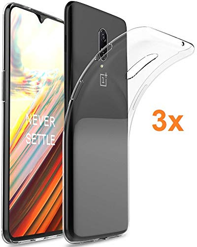 REY Pack 3X Transparent Silikonhülle TPU für ONEPLUS 6T - ONE Plus 6T, Handyhülle Premium Kratzfest TPU Durchsichtige Schutzhülle, Ultradünne 0,33 mm