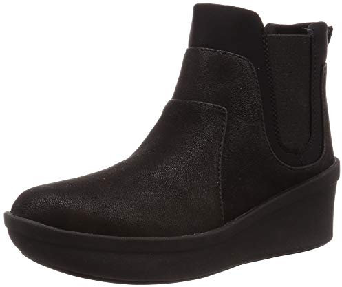 Clarks Step Rose Sun Bottines Chelsea compensées à enfiler pour femme, Noir, 38 EU