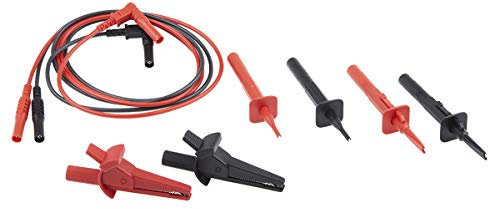 RS PRO Multimeter-Messleitungen mit Krokodilklemme, Winkelstecker, Federhaken Prüfspitze, gerader Strecker, CAT III