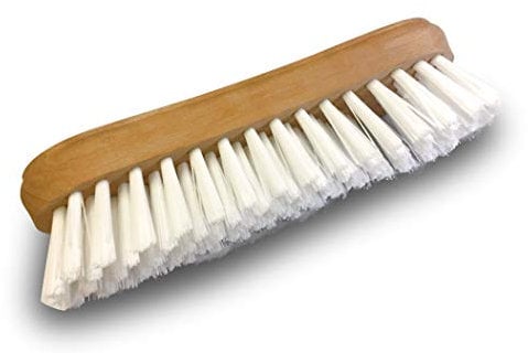 Brosse à Laver et récurer PPL Blanc | Lot de 10 | Monture Bois | Nettoyage, brossage Pont Mur Sol carrelage | Cuisines, salles de Bain | Kibros 1015x10