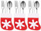 SPRINGOS Bestecktasche Socken Santa Nikolaus Rot Tischdeko Geschirr (Rot 3 Stück)