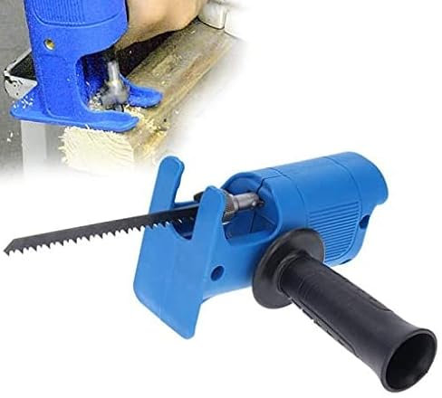 Electric Reciprocating Saw, Portable Reciprocating Saw Adapter, Jig Saw Electric Drill Tool Attachment with 3 Saw Blades, Quick Electric Drill Can Be Connected for Wood Metal Cutting