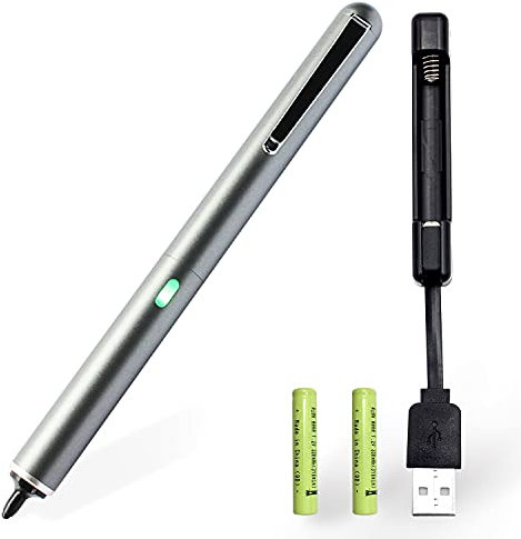 Letech+ Slim PRO Stylus Pen for iPad, iPad Pro, iPhone,Samsung Tablets,Most of iOS,Android Mobile Devices, Adjustable Fine Point Tip USB Charger Rechargeable Battery (SlimPro GRY)