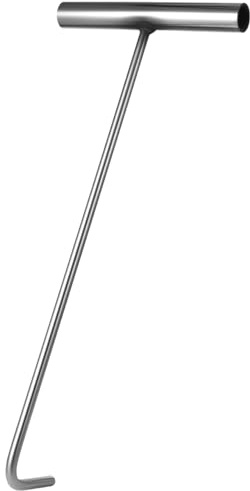 YARNOW 15.16 Inch Manhole Cover Hook T-Shaped Stainless Steel Hand Lifting for Sewer Lid and Rolling Maintenance Clean Well Lid Hook