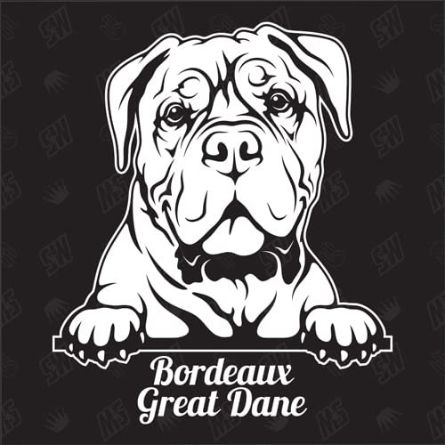 speedwerk-motorwear Bordeaux Great Dane French Mastiff Version 1 - Sticker, Aufkleber, Hundeaufkleber, Autoaufkleber, Hund, Auto, Hunderassen, Mischling, Tiere, Haustier (AUCH MIT Wunschname MÖGLICH)