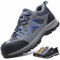 CYKYGGO Arbeitsschuhe Herren Sicherheitsschuhe Damen Leicht Atmungsaktiv rutschfeste Anti Smashing Stahlkappenschuhe Grau Blau 46